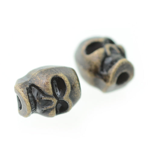 Brass sale skull beads