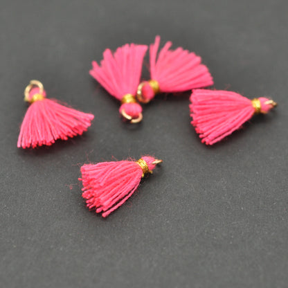 Mini tassel with ring / colorful mix / 10 mm