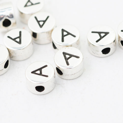Wählen Sie 10 Silber Schlichte Metall Buchstaben A-Z Alphabet